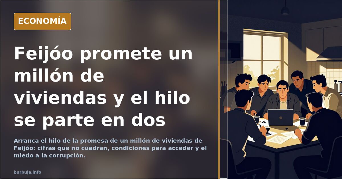 Feijóo promete un millón de viviendas y el hilo se parte en dos