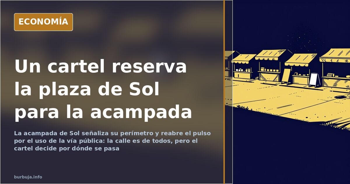 Cartel de la acampada en Sol: la plaza pública, privatizada
