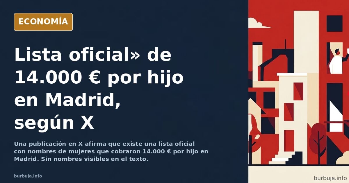 Listado oficial de mujeres a las que Ayuso ha entregado 14.000 € por descendiente en Madrid