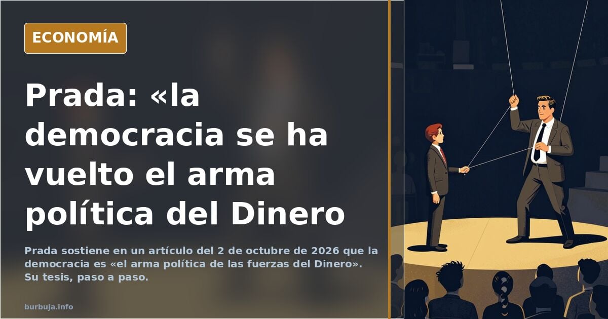 J. M. de Prada: «La democracia se ha convertido en el arma política de las fuerzas del Dinero»
