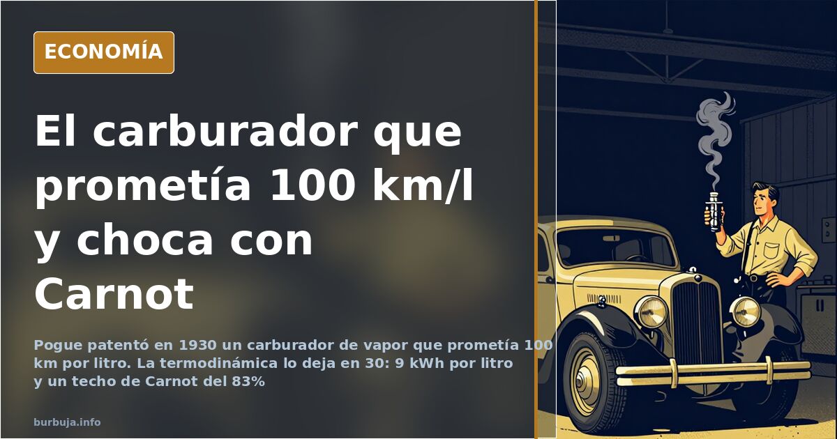Pogue, el carburador «de 100 km por litro» y el límite de Carnot