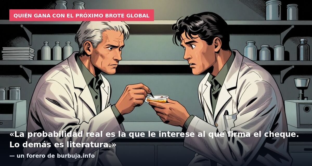 Quién gana con el próximo brote global: «La probabilidad real es la que le interese al que firma el cheque. Lo demás es literatura.» — un forero de burbuja.info