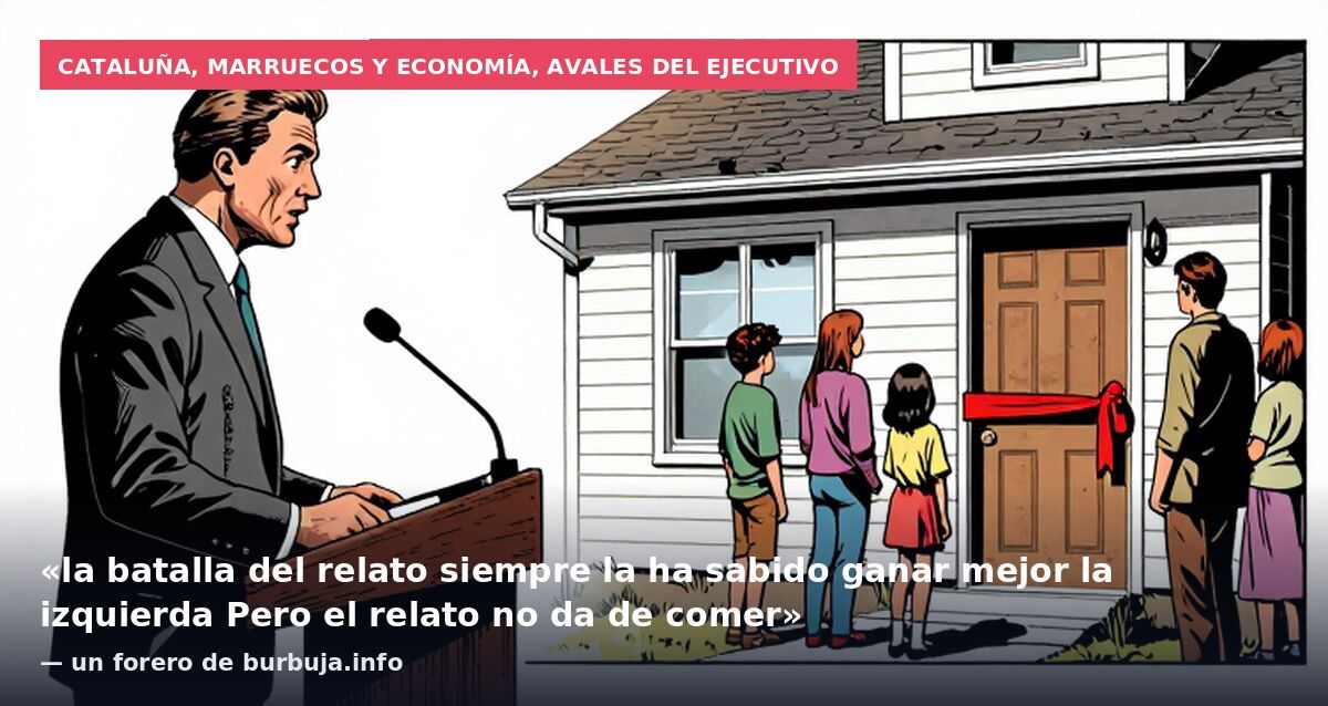 Cataluña, Marruecos y economía, avales del Ejecutivo: «la batalla del relato siempre la ha sabido ganar mejor la izquierda Pero el relato no da de comer» — un forero de burbuja.info