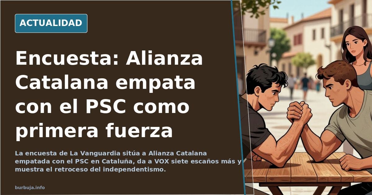 Alianza Catalana empatada con el PSC para ser PRIMERA FUERZA en Cataluña.