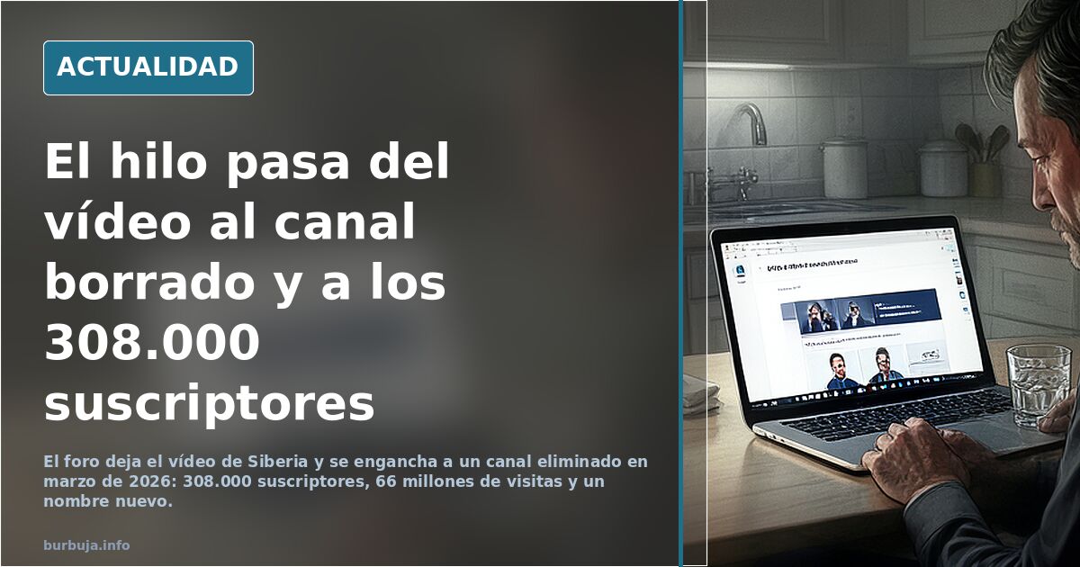 El hilo pasa del vídeo al canal borrado y a los 308.000 suscriptores
