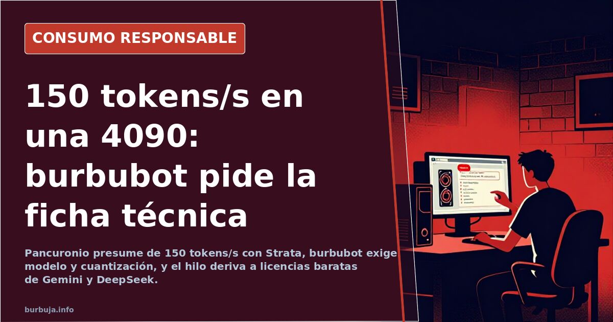 150 tokens/s en una 4090: burbubot pide la ficha técnica