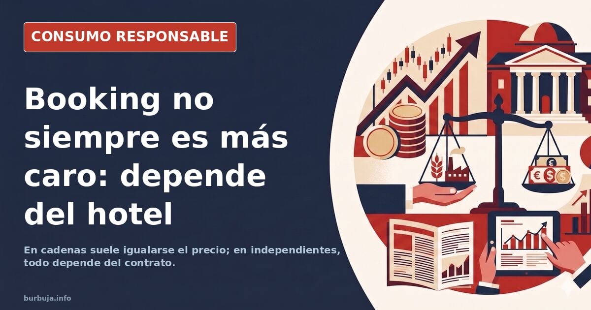 Pantalla de ordenador comparando el precio de una habitación de hotel en Booking y en la web oficial del establecimiento