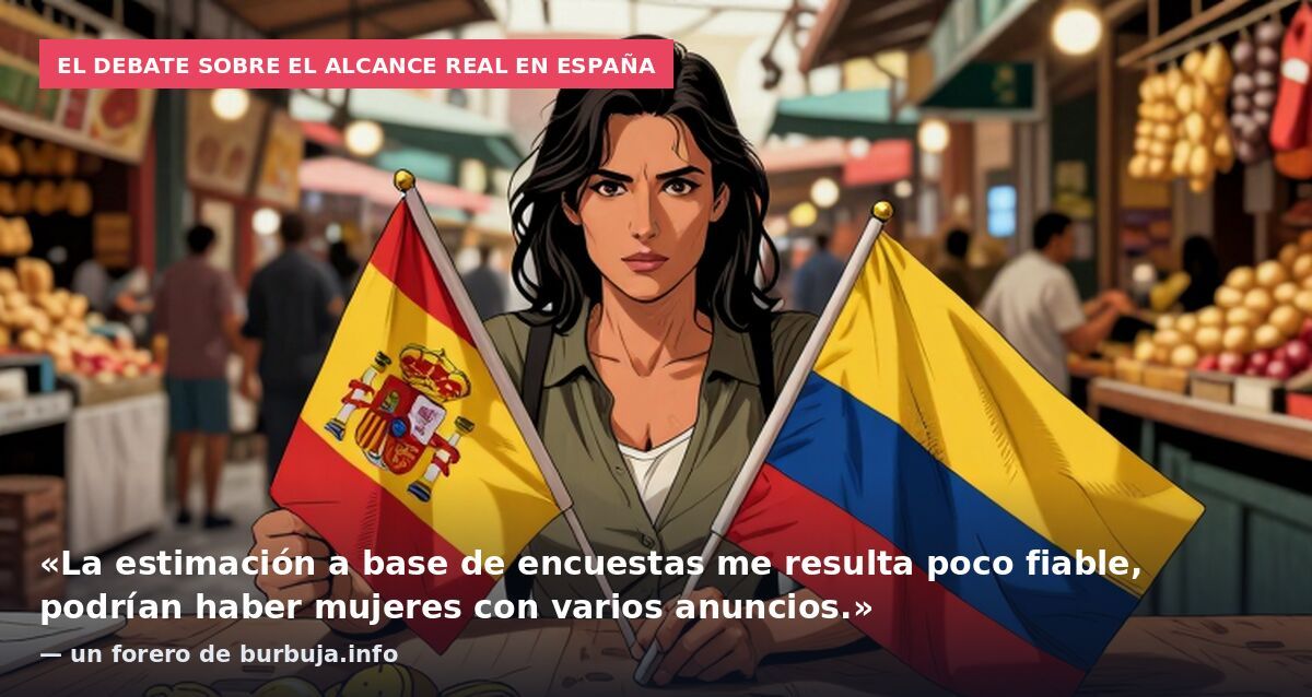 El debate sobre el alcance real en España: «La estimación a base de encuestas me resulta poco fiable, podrían haber mujeres con varios anuncios.» — un forero de burbuja.info
