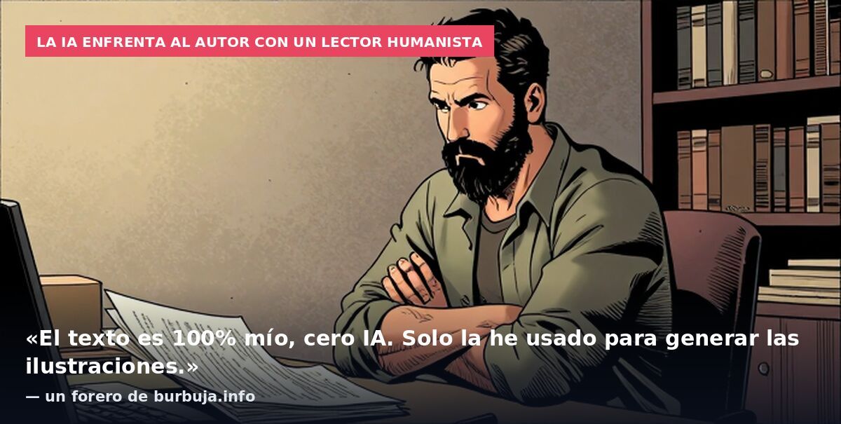 La IA enfrenta al autor con un lector humanista: «El texto es 100% mío, cero IA. Solo la he usado para generar las ilustraciones.» — un forero de burbuja.info