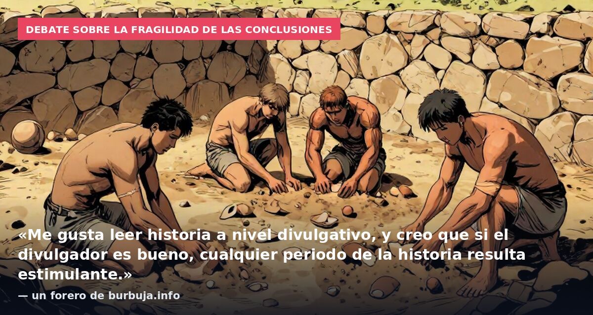 Debate sobre la fragilidad de las conclusiones: «Me gusta leer historia a nivel divulgativo, y creo que si el divulgador es bueno, cualquier periodo de la historia resulta estimulante.» — un forero de burbuja.info