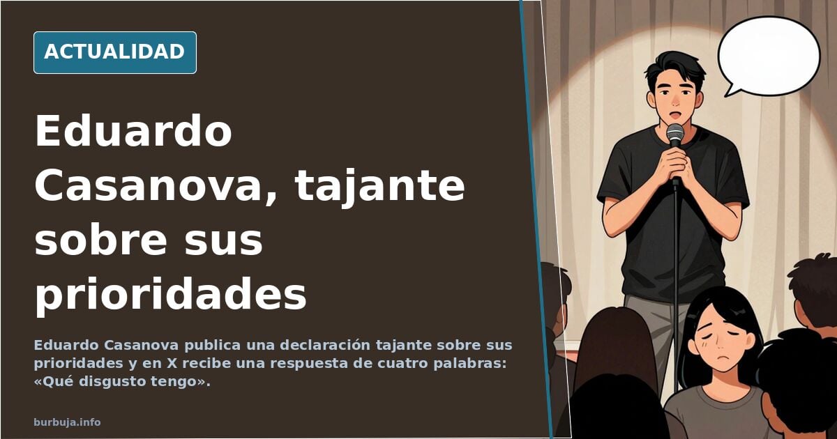 Eduardo Casanova, muy tajante con sus prioridades: