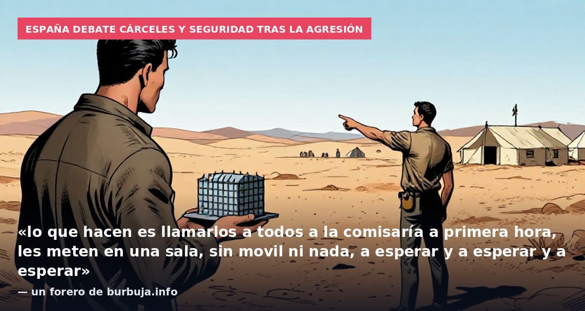 España debate cárceles y seguridad tras la agresión: «lo que hacen es llamarlos a todos a la comisaría a primera hora, les meten en una sala, sin movil ni nada, a esperar y a esperar y a esperar» — un forero de burbuja.info