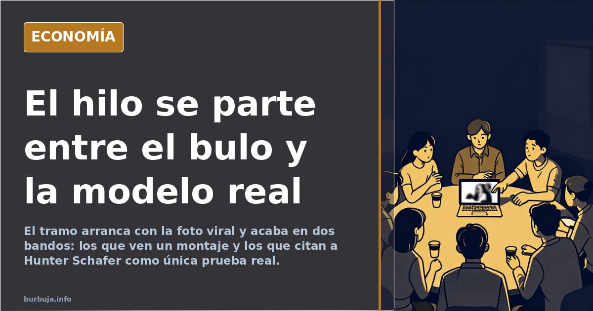 El hilo se parte entre el bulo y la modelo real