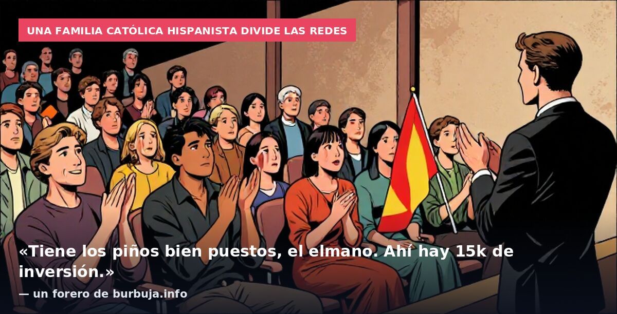 Una familia católica hispanista divide las redes: «Tiene los piños bien puestos, el elmano. Ahí hay 15k de inversión.» — un forero de burbuja.info