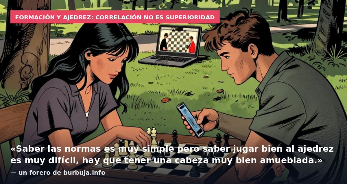 Formación y ajedrez: correlación no es superioridad: «Saber las normas es muy simple pero saber jugar bien al ajedrez es muy difícil, hay que tener una cabeza muy bien amueblada.» — un forero de burbuja.info