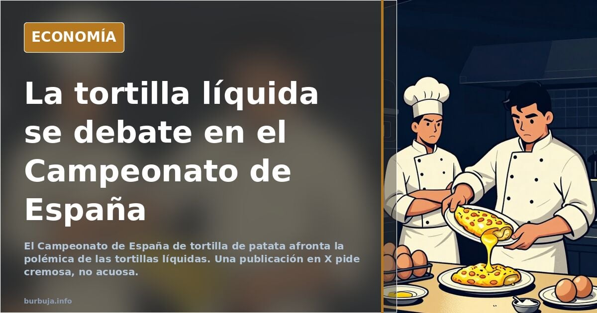 Campeonato de tortilla de patatas en España y todas se pueden beber con pajita literalmente.