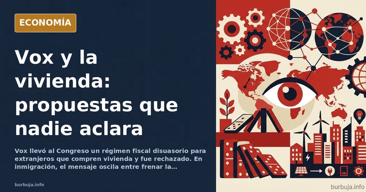 Vox y la vivienda: lo que propone y lo que rechaza el Congreso