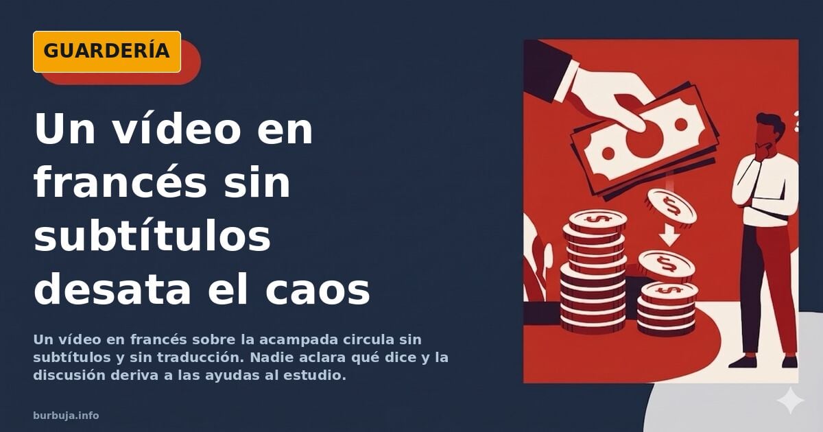 Ilustración de un vídeo en francés sobre ayudas estudiantiles que no menciona la acampada