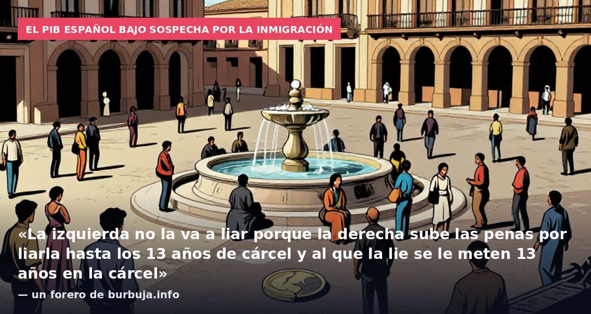 El PIB español bajo sospecha por la inmigración: «La izquierda no la va a liar porque la derecha sube las penas por liarla hasta los 13 años de cárcel y al que la lie se le meten 13 años en la cárcel» — un forero de burbuja.info