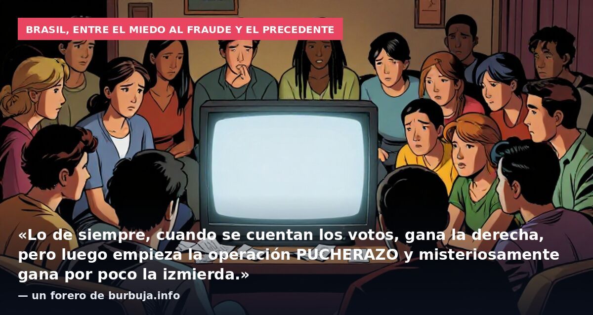Brasil, entre el miedo al fraude y el precedente: «Lo de siempre, cuando se cuentan los votos, gana la derecha, pero luego empieza la operación PUCHERAZO y misteriosamente gana por poco la izmierda.» — un forero de burbuja.info