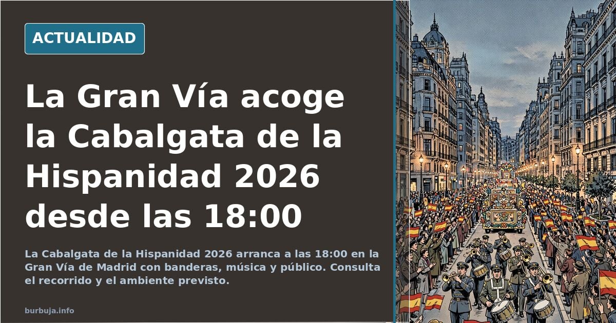 La gran vía se llena ya de los colores de la hispanidad