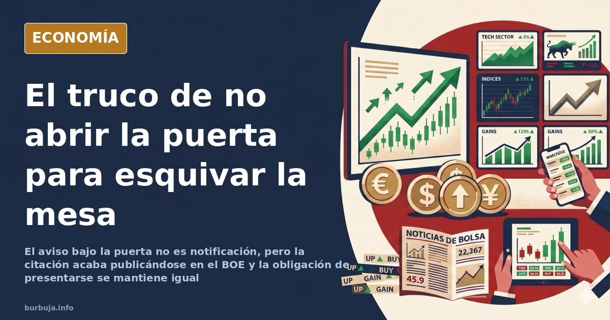 Ciudadano observando a través de la mirilla de su puerta mientras un cartero intenta entregar una notificación electoral