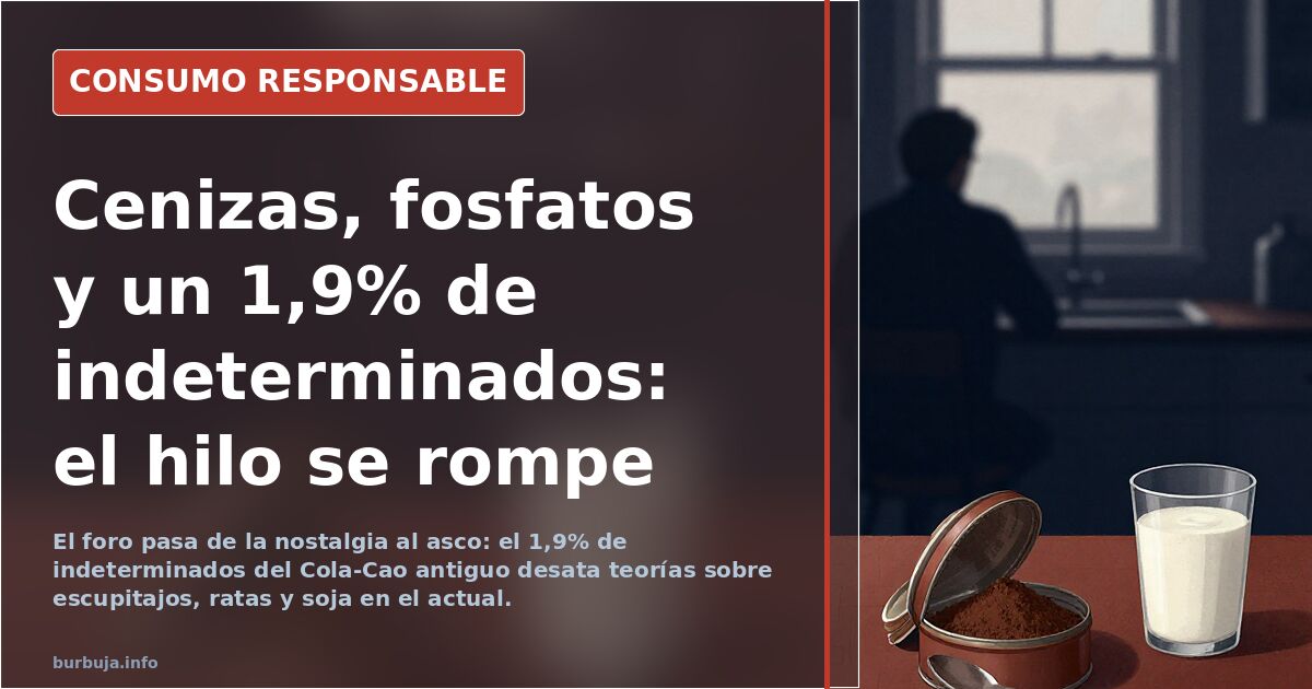 Cuidado con la composición del COLA-CAO de los mayores