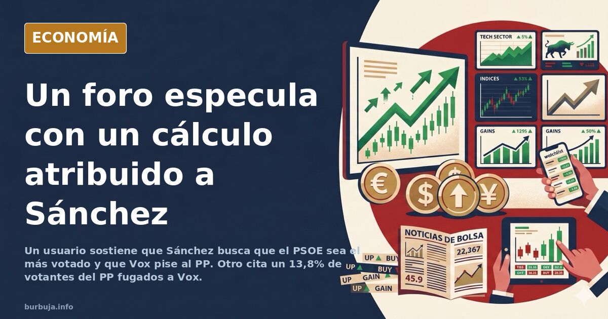Ilustración editorial de un tablero de ajedrez con piezas rojas y azules representando el reparto de votos entre PSOE, Vox y 