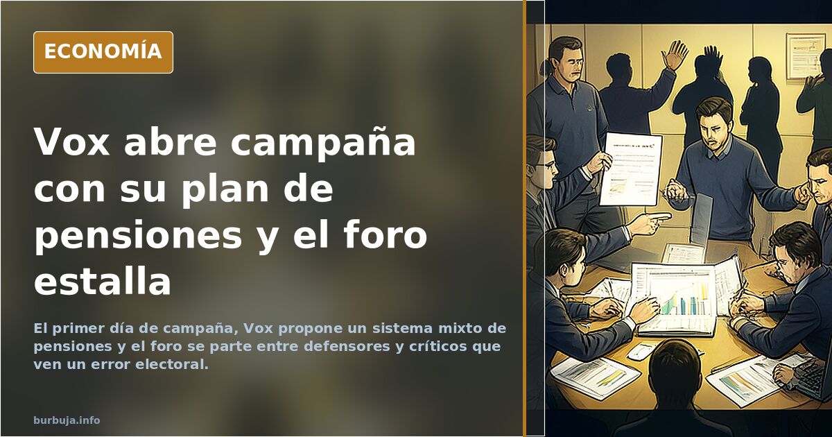 Vox abre campaña con su plan de pensiones y el foro estalla