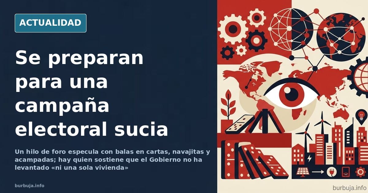 Vista de la Puerta del Sol de Madrid con tiendas de campaña de la acampada por la vivienda y pancartas reivindicativas