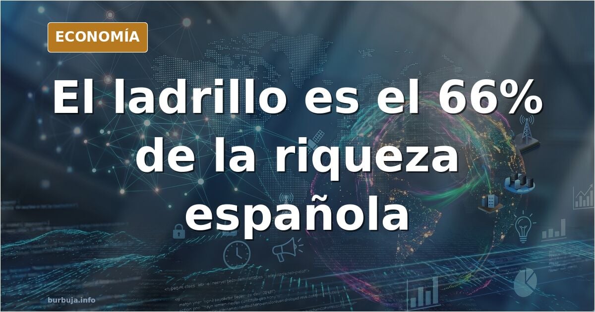 Ilustración editorial de edificios de viviendas apilados sobre una balanza, con dos tercios del peso en el lado inmobiliario