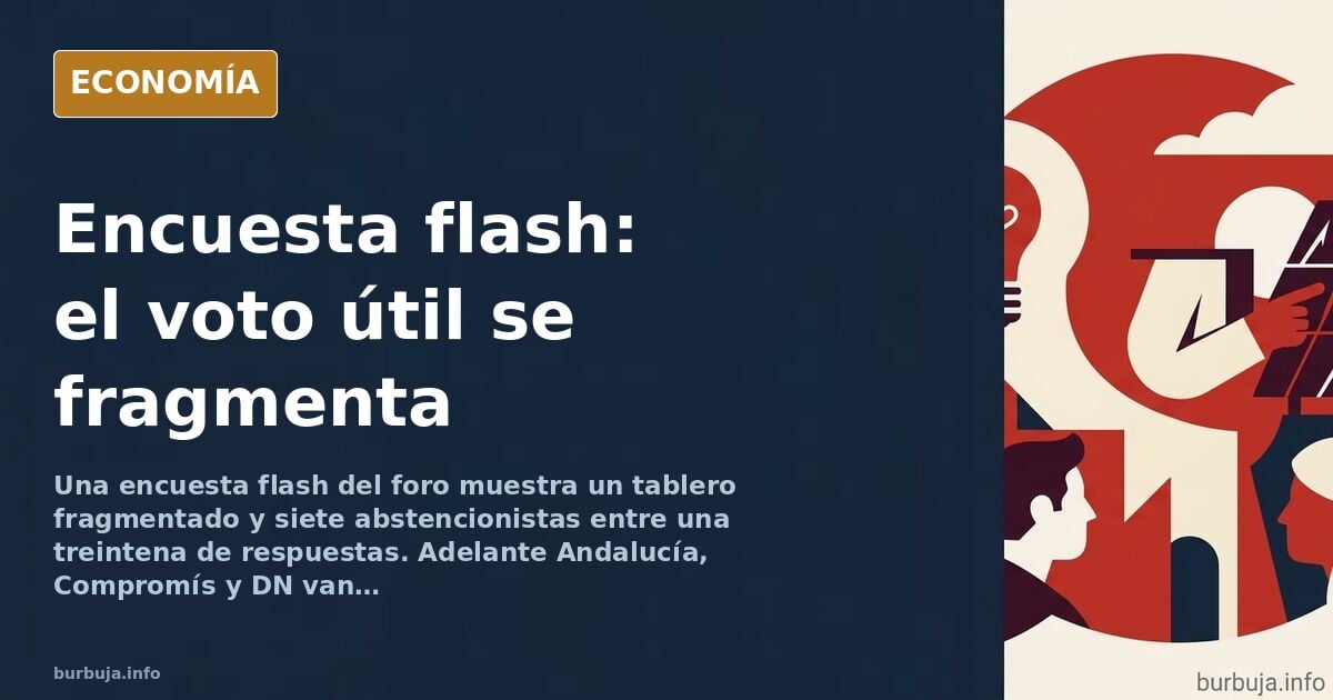 Ilustración editorial de una urna de voto rodeada de papeletas dispersas sobre fondo azul marino y dorado