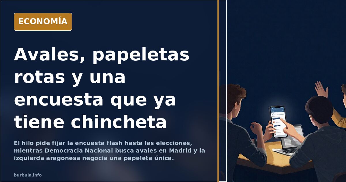 Avales, papeletas rotas y una encuesta que ya tiene chincheta