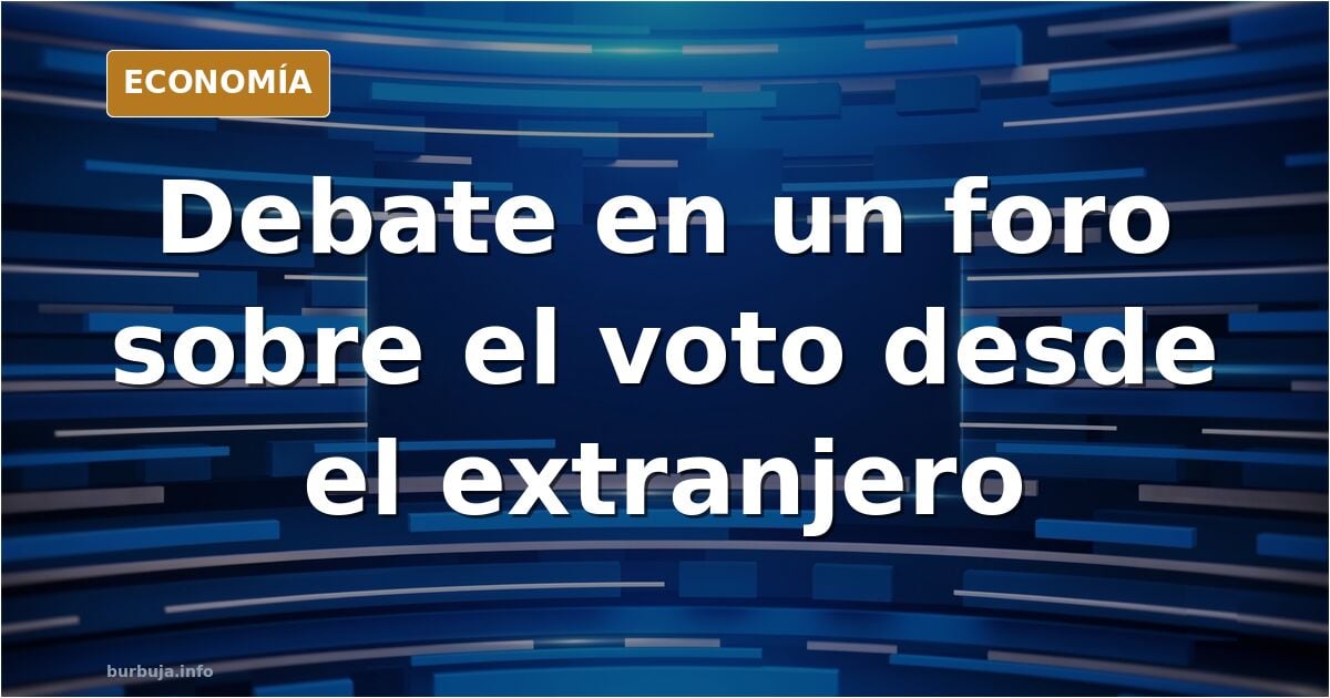 Ilustración editorial de una urna electoral partida en dos mitades sobre fondo azul marino y dorado
