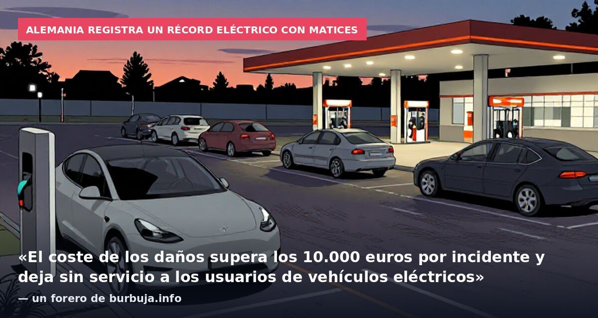 Alemania registra un récord eléctrico con matices: «El coste de los daños supera los 10.000 euros por incidente y deja sin servicio a los usuarios de vehículos eléctricos» — un forero de burbuja.info