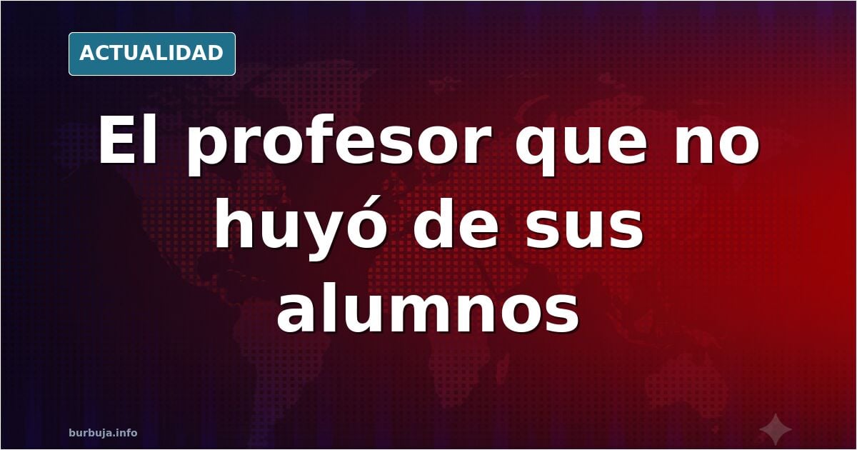 Profesor de pie frente a un grupo de alumnos en un pasillo escolar, escena tensa de autoridad docente en un centro educativo