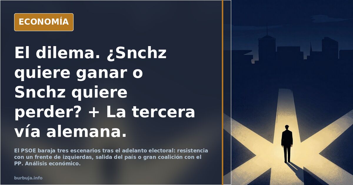 El dilema. ¿Snchz quiere ganar o Snchz quiere perder? + La tercera vía alemana.