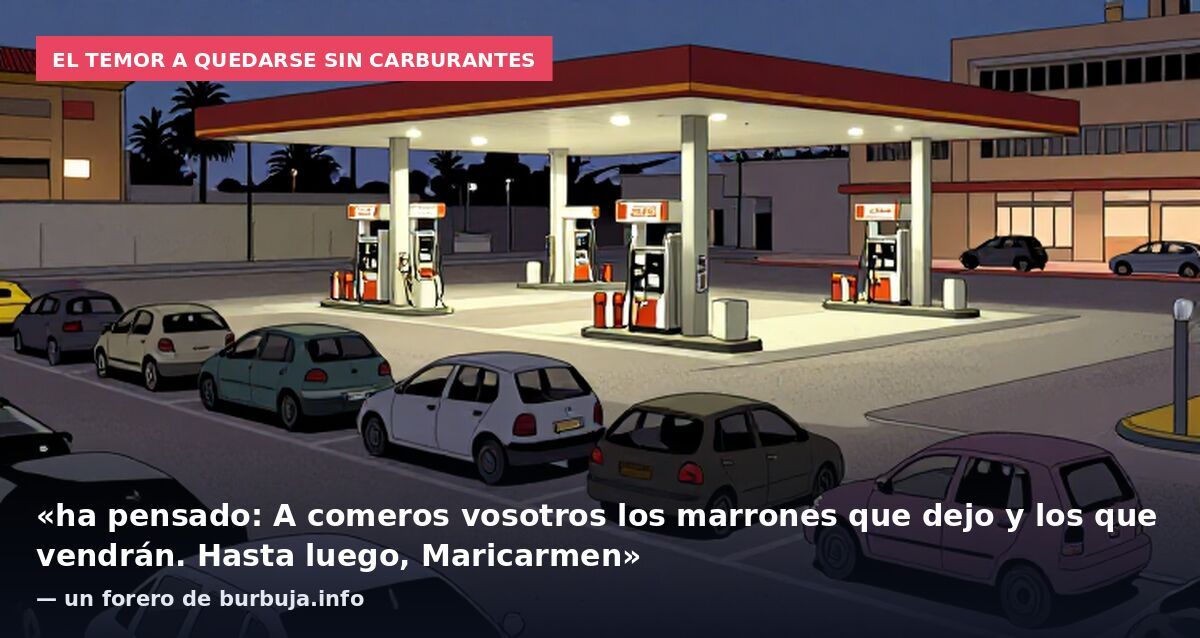 El temor a quedarse sin carburantes: «ha pensado: A comeros vosotros los marrones que dejo y los que vendrán. Hasta luego, Maricarmen» — un forero de burbuja.info