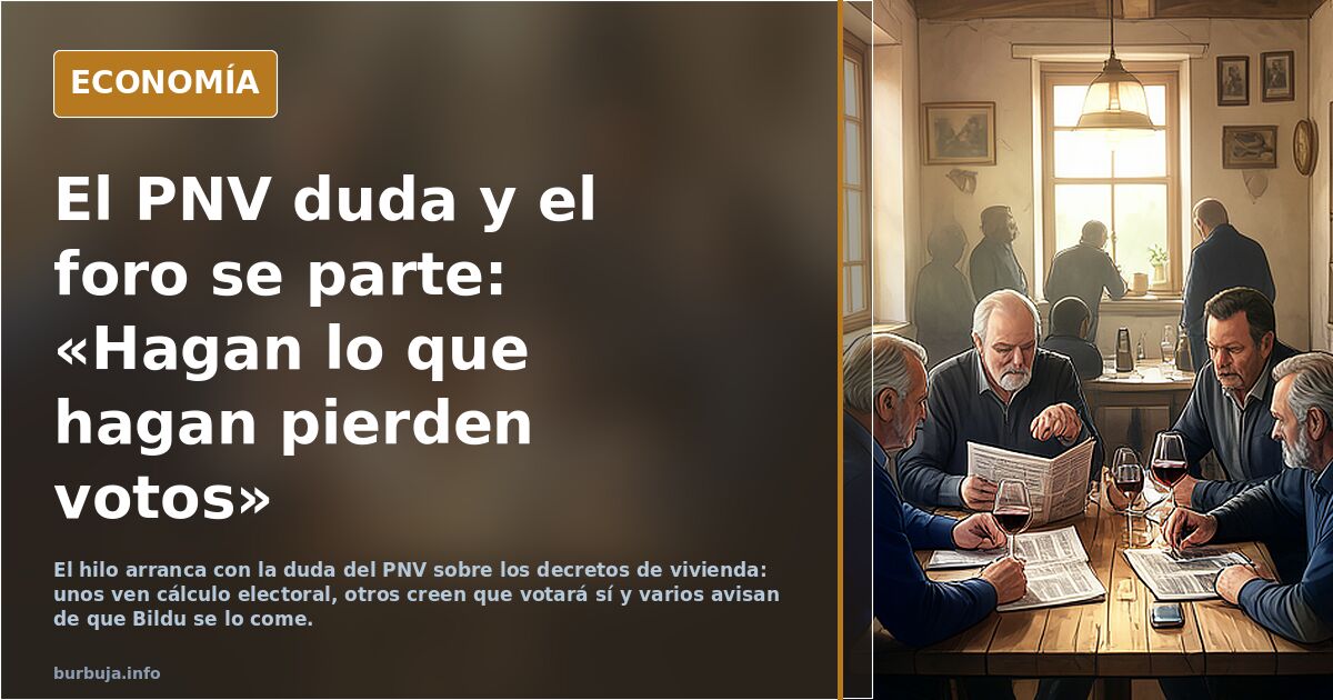 El PNV acorazonado por la posible pérdida de votos se plantea votar en contra de los decretos de vivienda en la diputación permanente.