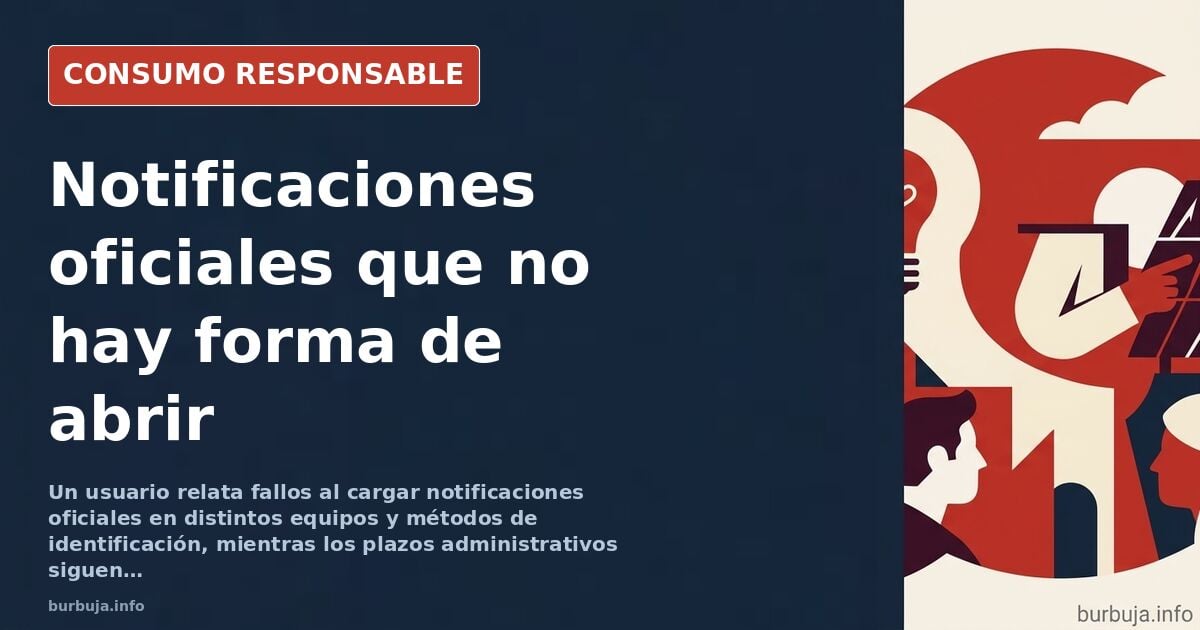Pantalla de ordenador mostrando un error de carga en la Carpeta Ciudadana, la plataforma de notificaciones oficiales de la ad