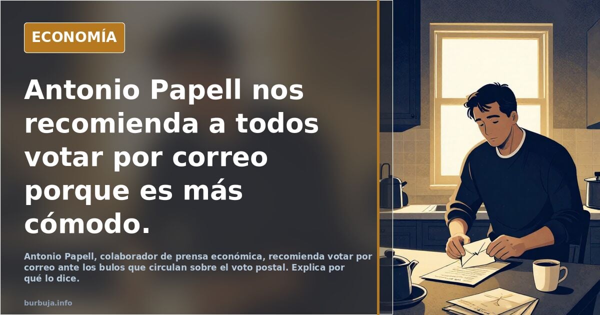 Antonio Papell nos recomienda a todos votar por correo porque es más cómodo.