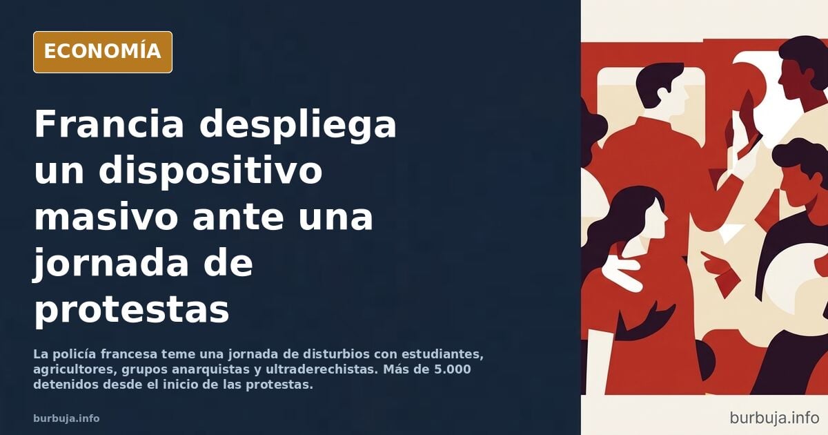 Francia se prepara para una jornada de disturbios con múltiples actores