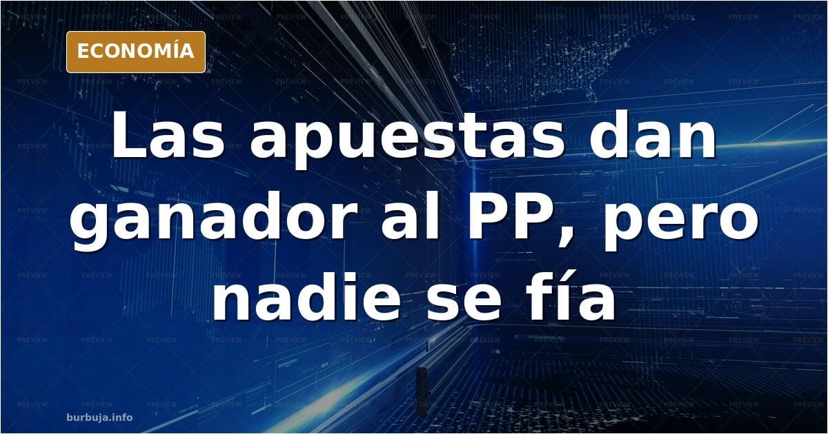 Ilustración editorial de un gráfico de apuestas electorales con una línea ascendente y una urna en primer plano