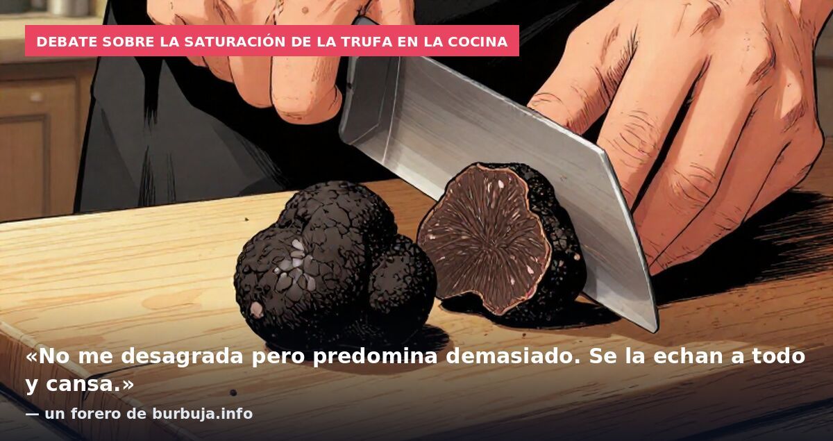 Debate sobre la saturación de la trufa en la cocina: «No me desagrada pero predomina demasiado. Se la echan a todo y cansa.» — un forero de burbuja.info