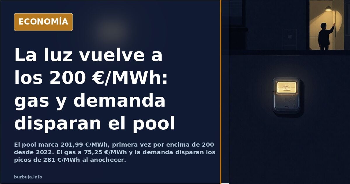 Torres de alta tensión y tendido eléctrico al atardecer con el precio del mercado mayorista de la electricidad disparado