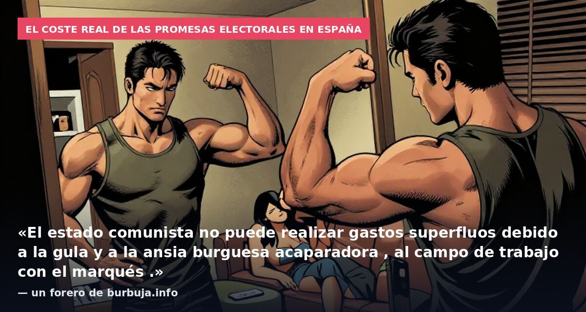 El coste real de las promesas electorales en España: «El estado comunista no puede realizar gastos superfluos debido a la gula y a la ansia burguesa acaparadora , al campo de trabajo con el marqués .» — un forero de burbuja.info