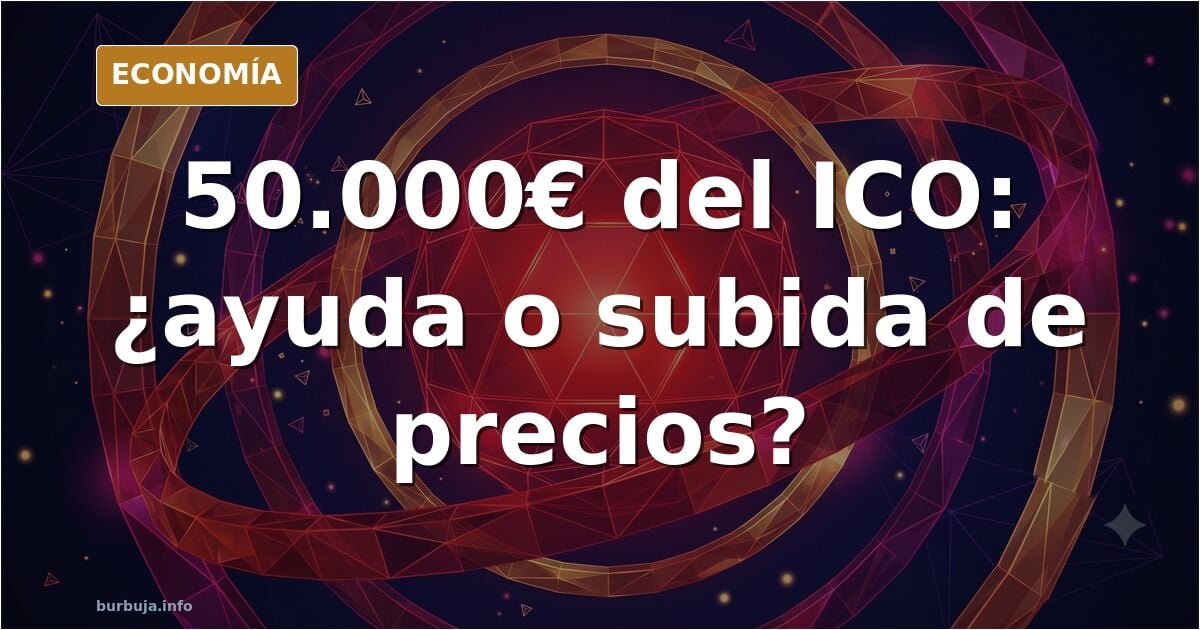 Ilustración editorial de una vivienda con una etiqueta de precio y una moneda de euro, en azul marino y dorado