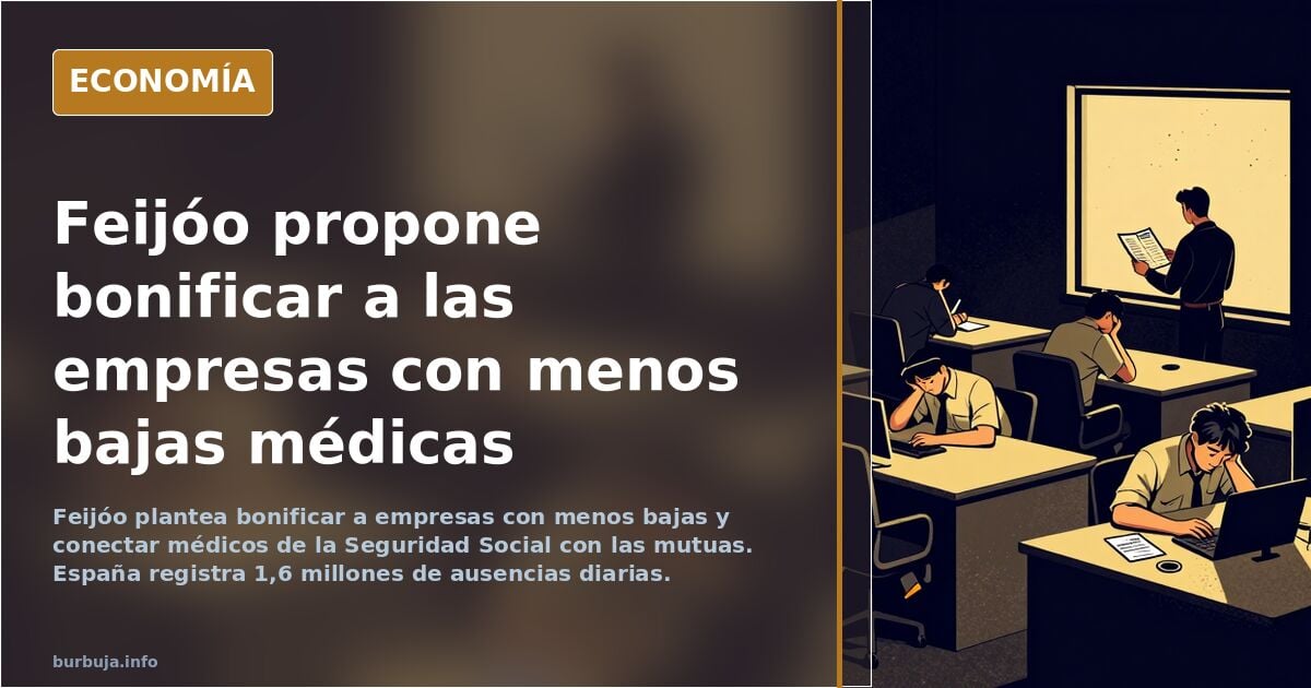 Feijóo bonificará a las empresas que tengan menos bajas médicas entre sus empleados