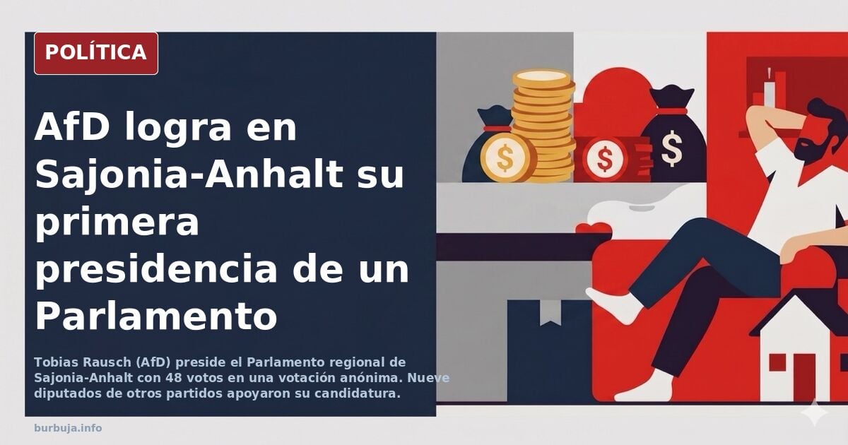 AfD: rompe el «cordón sanitario» y logra en Sajonia-Anhalt su primera presidencia de un Parlamento regional
