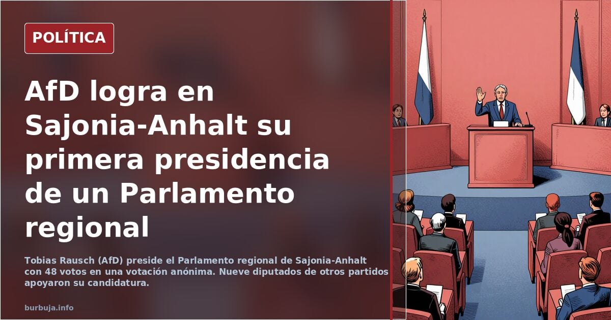 AfD: rompe el «cordón sanitario» y logra en Sajonia-Anhalt su primera presidencia de un Parlamento regional